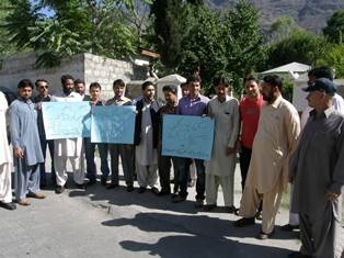 Protest by journalist at skardu