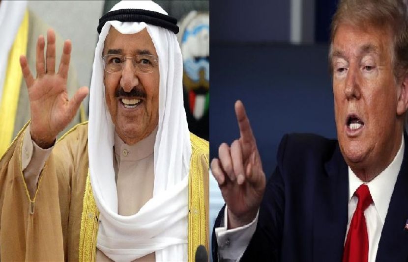 امریکی صدر ڈونلڈ ٹرمپ اور امیر کویت شیخ صباح الاحمد الجابر الصباح