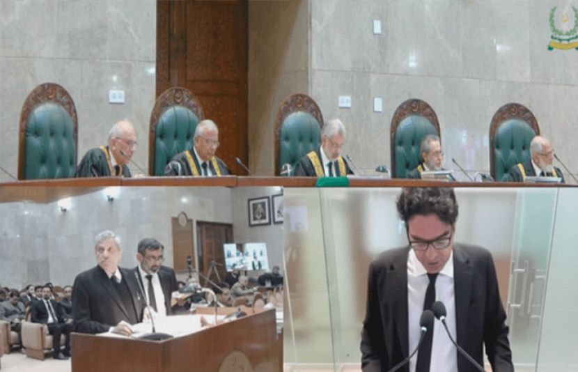 چیف جسٹس پاکستان قاضی فائز عیسیٰ کی سربراہی میں عدالت عظمیٰ کے پانچ رکنی لارجر بینچ کیس کی سماعت کر رہا ہے