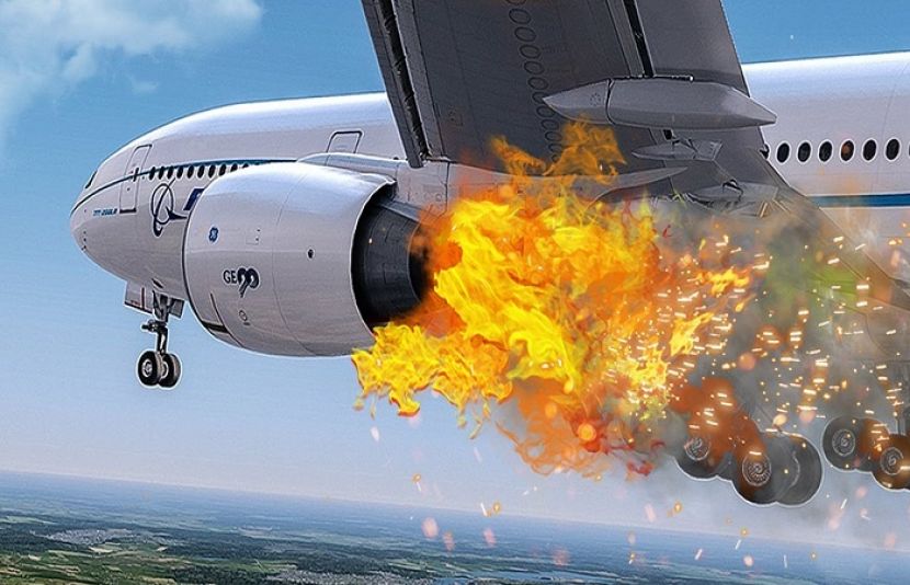 طیارے میں آگ