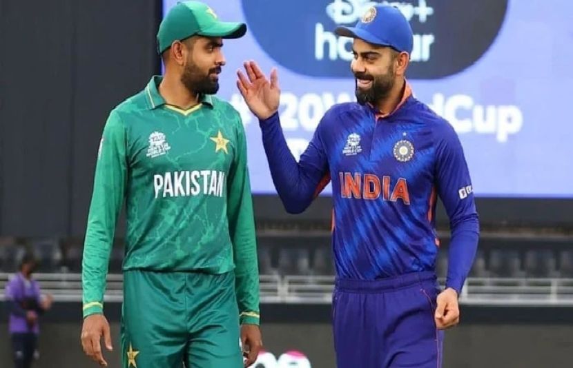 پاکستان کرکٹ ٹیم کے کپتان بابر اعظم اور بھارت کے ویرات کوہلی