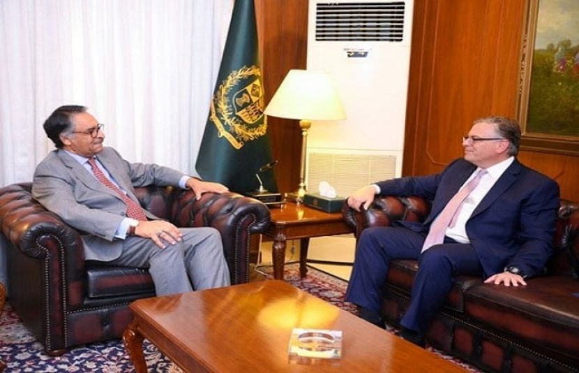 امریکی سفیر ڈونالڈ بلوم نے نگراں وزیر خارجہ جلیل عباس جیلانی سے ملاقات کی