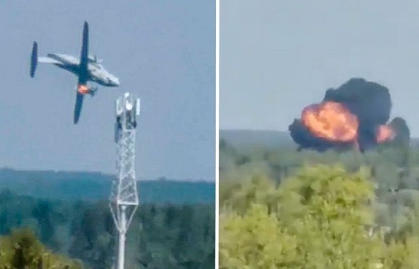 روس کا فوجی طیارہ گر کر تباہ ہو گیا