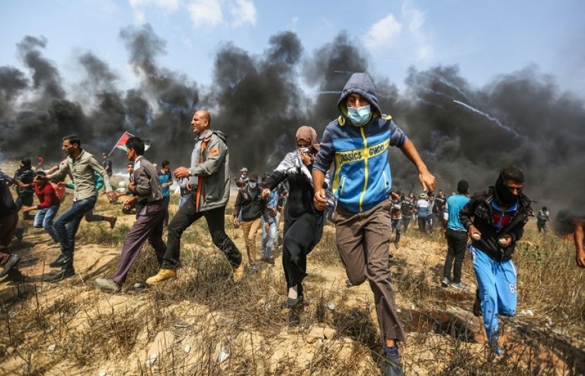 صیہونی افواج کی فلسطینیوں کی مارچ پر فائرنگ