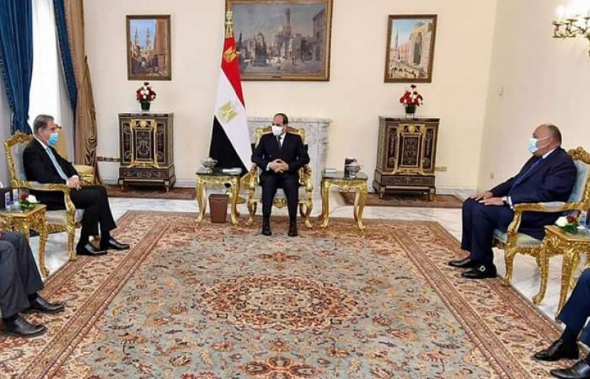 وزیر خارجہ شاہ محمود قریشی کی مصر کے صدر عبد الفتاح السیسی سے قاہرہ میں ملاقات 