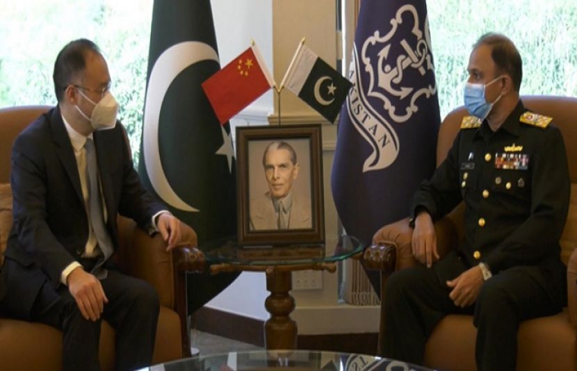 پاک بحریہ کے سربراہ ایڈمرل امجد خان نیازی سے چینی سفیر کی ملاقات