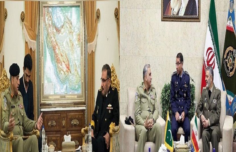 سربراہ پاک فوج کی ایرانی آرمی چیف و سیکرٹری سے ملاقات