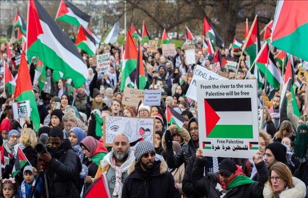 فلسطینیوں کے حق میں مظاہرے 