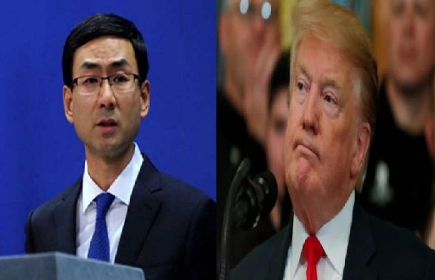 امریکی صدر ڈونلڈ ٹرمپ اور چینی وزارت خارجہ کے ترجمان گینگ شوآنگ 