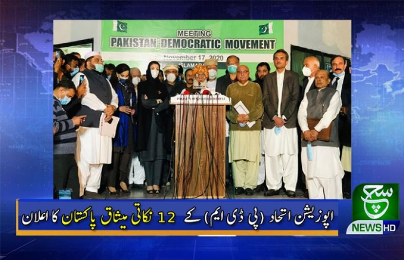پاکستان ڈیموکریٹک موومنٹ اپوزیشن اتحاد 