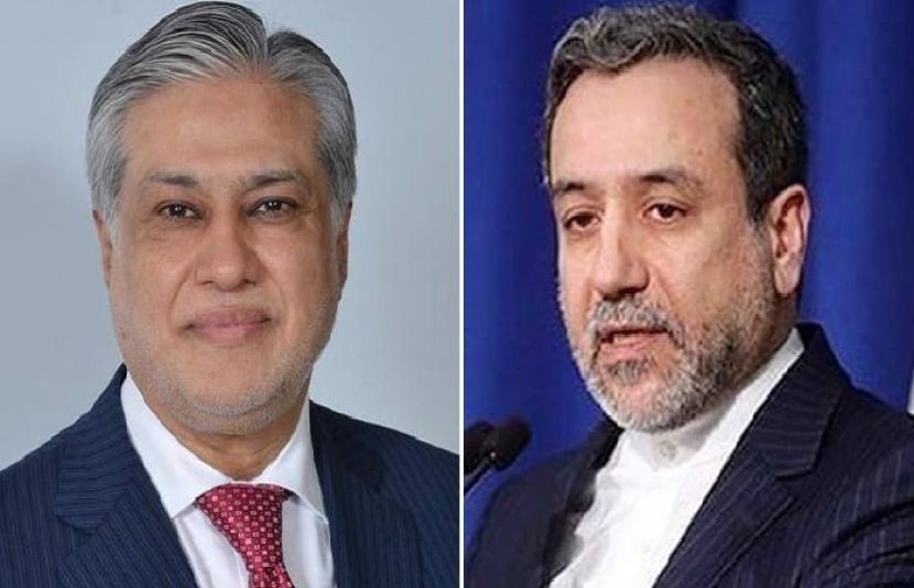 نائب وزیراعظم و وزیر خارجہ اسحاق ڈار اور ایرانی وزیر خارجہ عباس عراقچی