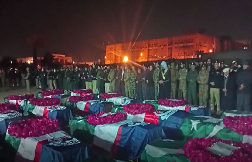پشاور دھماکے کے شہدا کی نماز جنازہ ادا کی جاری ہے