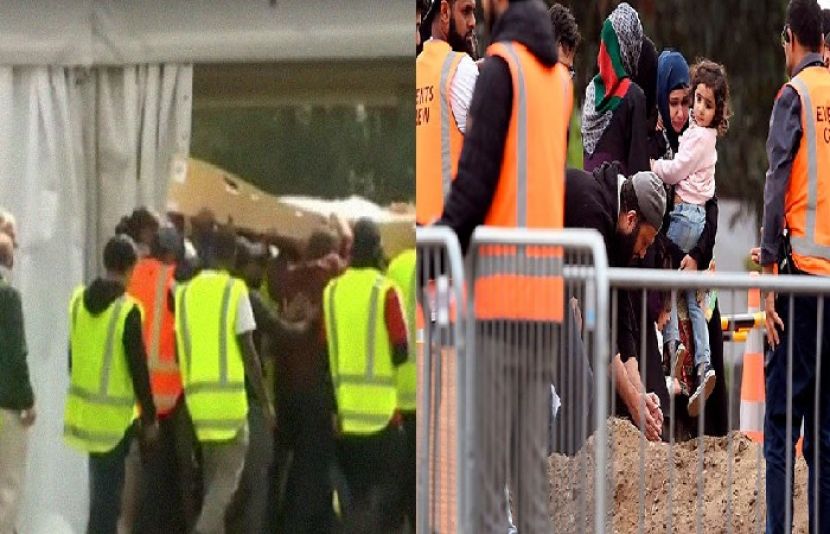 نیوزی لینڈ میں مساجد پر حملے میں د 8 پاکستانی شہداء کو کرائسٹ چرچ کے مقامی قبرستان میں سپردخاک کردیا گیا ہے