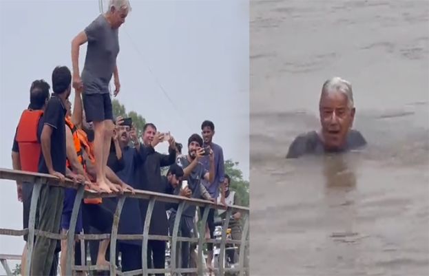 خواجہ آصف کی نہر میں چھلانگ لگا کر تیرنے کی ویڈیو وائرل