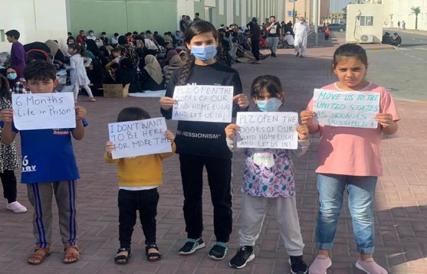 امریکا منتقل نہ کرنے پر ابوظبی کے افغان مہاجرین کیمپ میں احتجاج