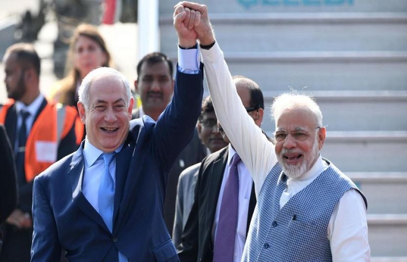 بھارتی وزیر اعظم نریندر مودی اور اسرائیلی وزیر اعظم بینجامن نیتن یاہو