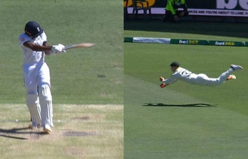 آسٹریلوی کھلاڑی مارنس لبوشین کا ہوا میں اڑتے ہوئے شاندار کیچ