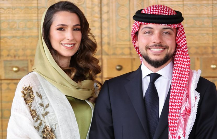 اردن کے والی عہد شہزادہ الحسین بن عبد اللّٰہ الثانی اور اہلیہ شہزادی رجوہ خالد السیف