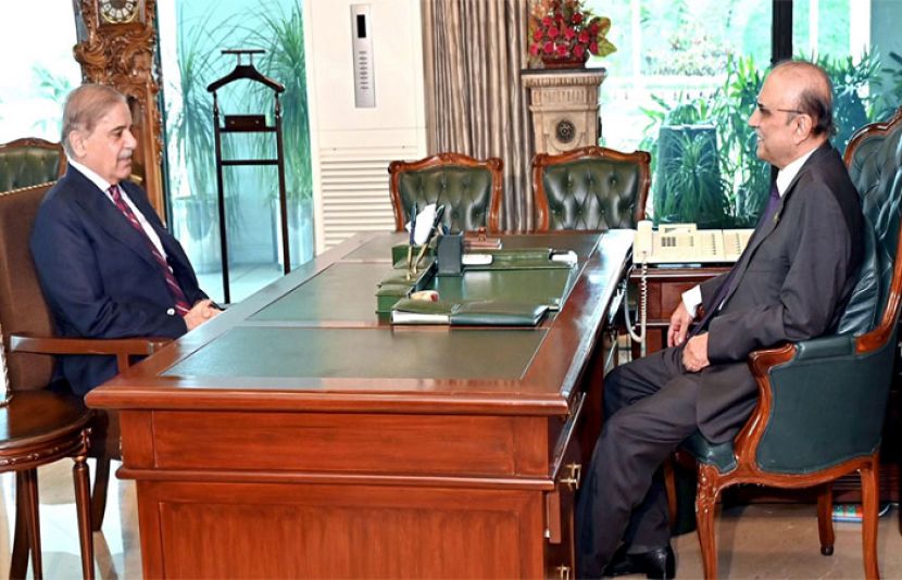 صدرِ مملکت آصف علی زرداری سے وزیرِ اعظم محمد شہباز شریف نے ملاقات کی