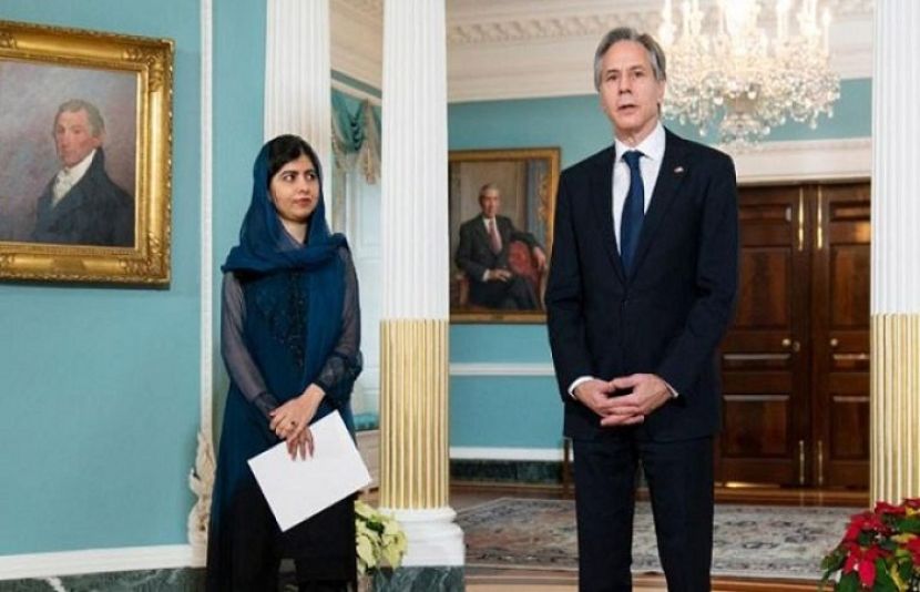 ملالہ کی امریکی وزیر خارجہ سے ملاقات، افغان خواتین کے حقوق کا معاملہ اٹھایا