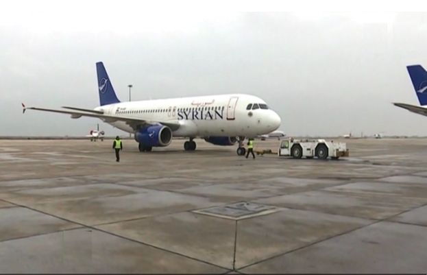 حلب میں زندگی معمول پر، دمشق سے حلب کے لئے اڑان بھرنے والی پہلی پروازہوائی اڈے پر پہنچ گئی