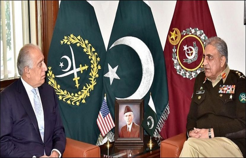 آرمی چیف جنرل قمر جاوید باجوہ سے امریکی نمائندہ خصوصی برائے افغانستان زلمے خلیل زاد نے ملاقات کی۔