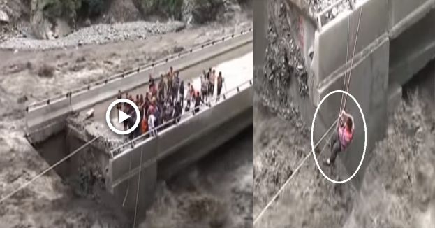 پل جب ٹوٹ جائے اور سمندر کی موجے گیر لیں تو کیسے بچا جائے، دیکھے کیسے سب لوگوں کو بچا لیا گیا