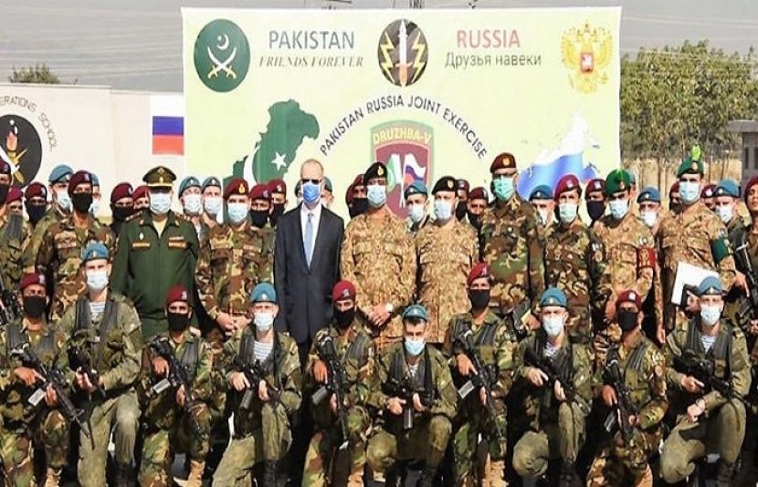 پاکستان اور روس کے درمیان دفاعی تعاون کو مزید فروغ دینے کی غرض سے جاری مشترکہ فوجیں مشقیں دروزبہ فائیو اختتام پزیر ہوگئیں ہیں۔