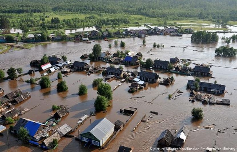 روس کے علاقے سائبیریا میں سیلاب